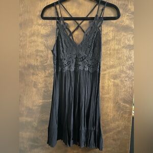 Black Lace Strappy Dress